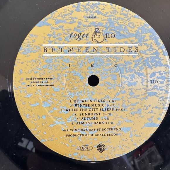 Roger Eno – Between Tides Opal Record LP – 9 25767-1 Modern Classical 1988 PROMO - Picture 8 of 9